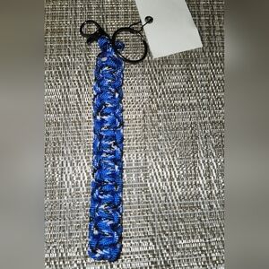 Hand Crafted Paracord Blue Key Chain. Unisex